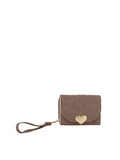 Calin heart front flap wallet with a wristlet