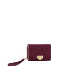 Calin heart front flap wallet with a wristlet