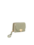 Calin heart front flap wallet with a wristlet