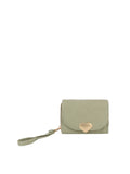 Calin heart front flap wallet with a wristlet