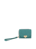 Calin heart front flap wallet with a wristlet