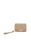 Calin heart front flap wallet with a wristlet