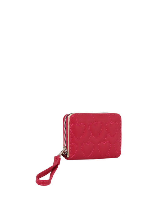 Calin heart quilted wallet with a wristlet