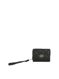 Calin Quilted Interlocking Hardware Wristlet Wallet