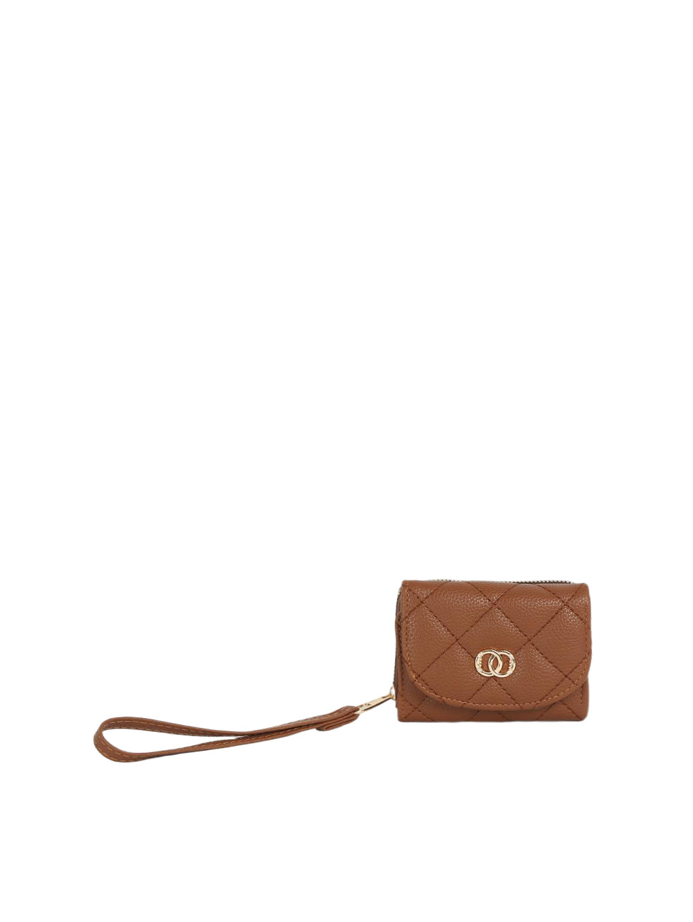 Calin Quilted Interlocking Hardware Wristlet Wallet