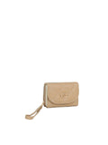 Calin Quilted Interlocking Hardware Wristlet Wallet