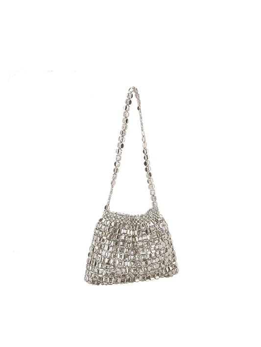 Calin collection mirrored beaded shoulder bag Hobo bag