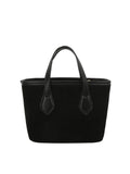 Suede Tote with Contrasting Handle