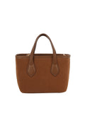 Suede Tote with Contrasting Handle