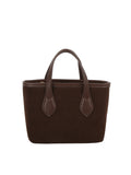 Suede Tote with Contrasting Handle