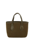 Suede Tote with Contrasting Handle