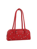 Shoulder Bag with Silver-tone Metallic Studs