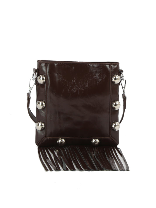 Studded Fringe Crossbody Bag