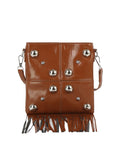 Studded Fringe Crossbody Bag