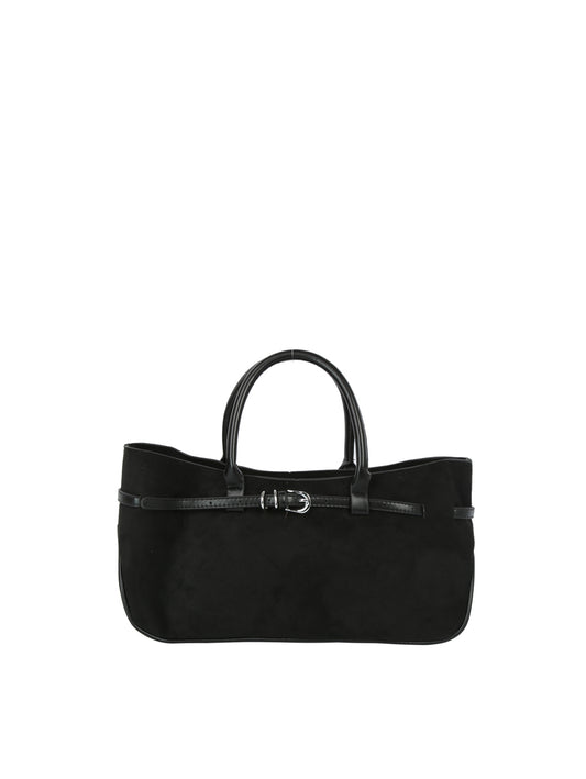 Calin Top Handle Suede Hobo Bag