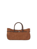 Calin Top Handle Suede Hobo Bag