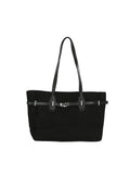 Calin Double-Handle Belted Tote Bag