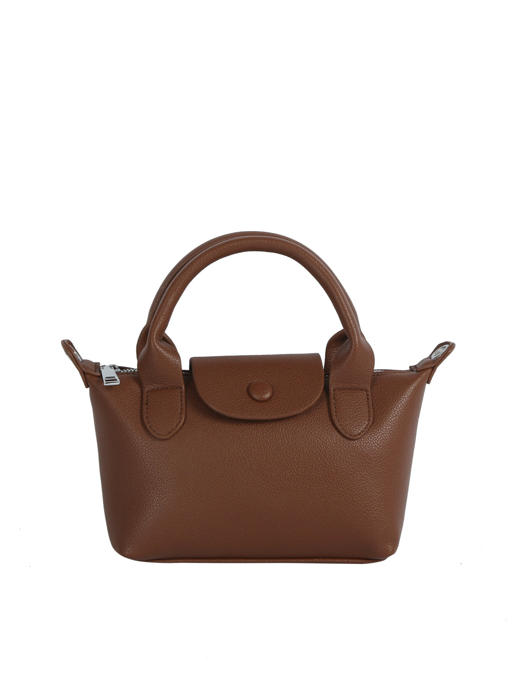 Brown handbag on a white background