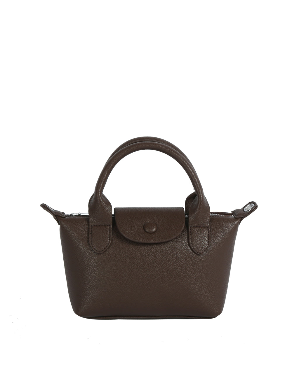 Brown handbag on a white background