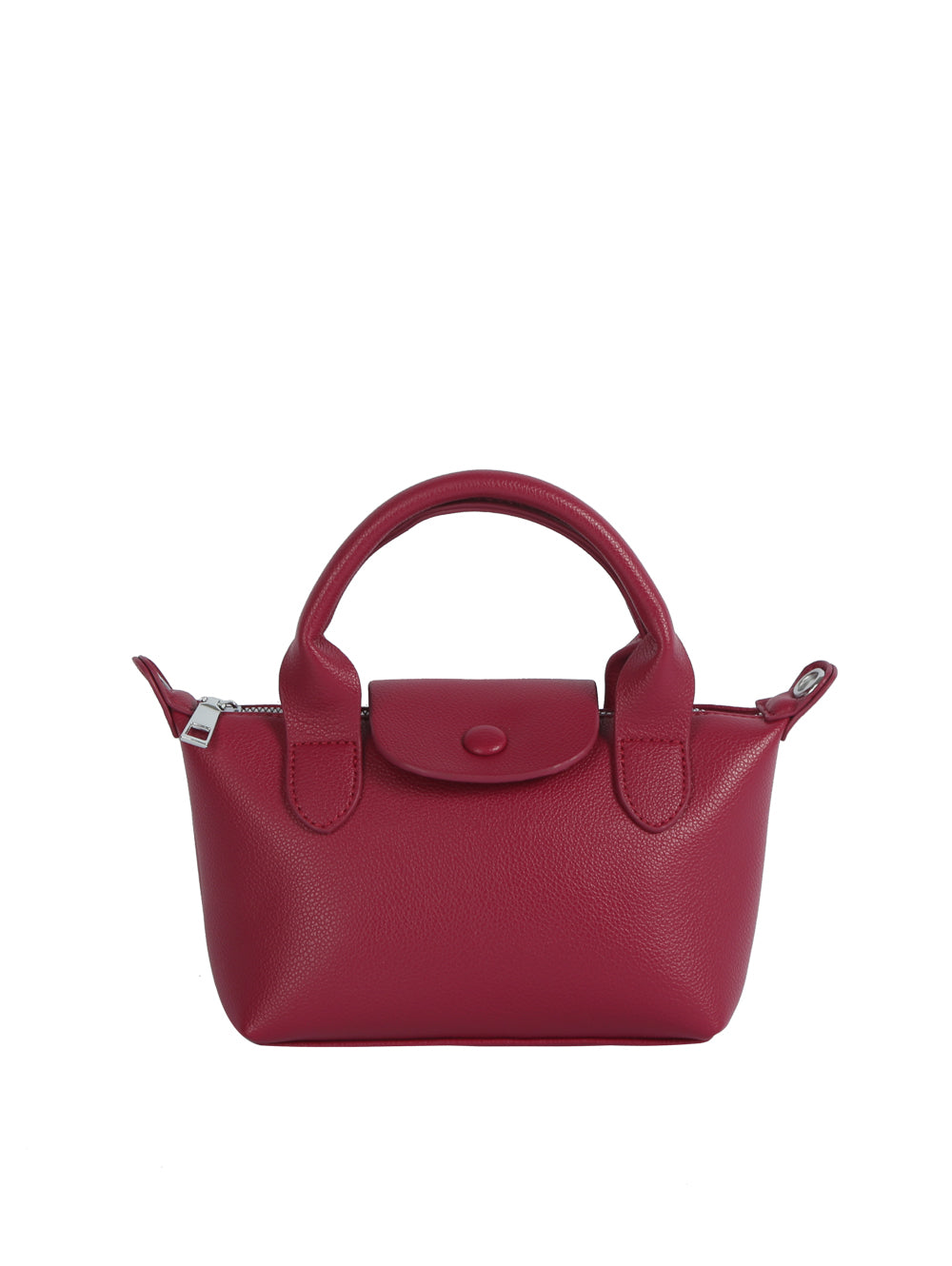 Red handbag on a white background