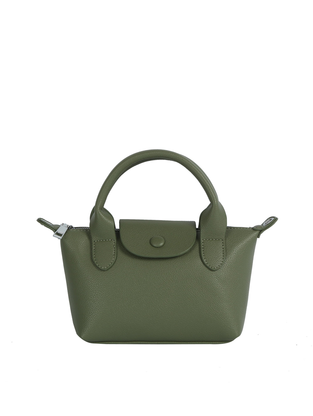 Green handbag on a white background