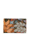 Floral patterned clutch bag on a white background