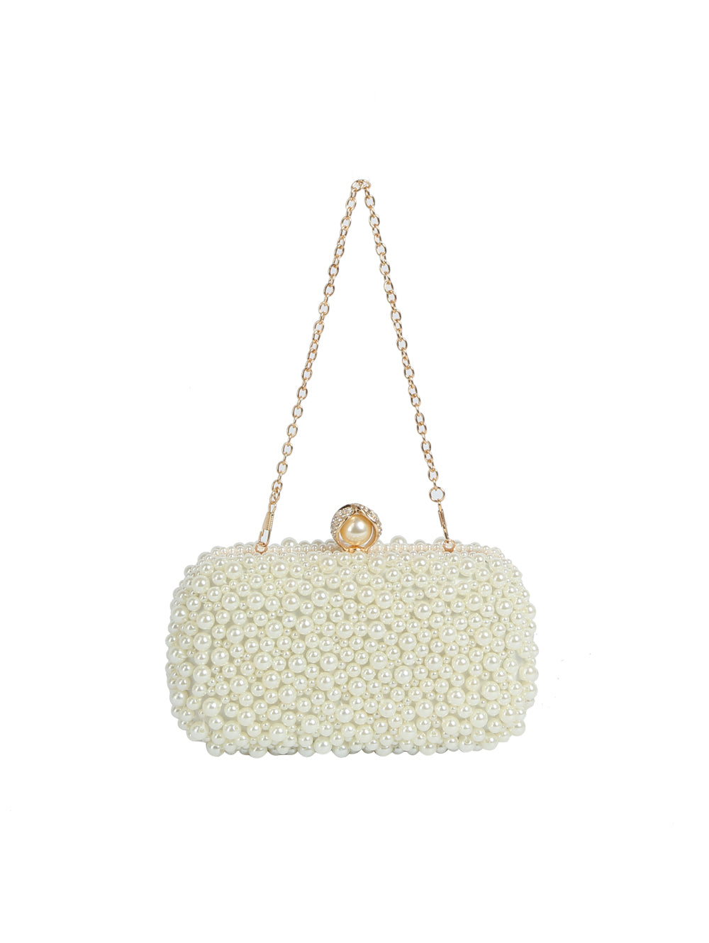 Calin Faux Pearl beaded Body Evening Clutch