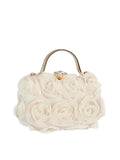 Calin Collection Sculpted Fabric Roses Covered Evening Bag