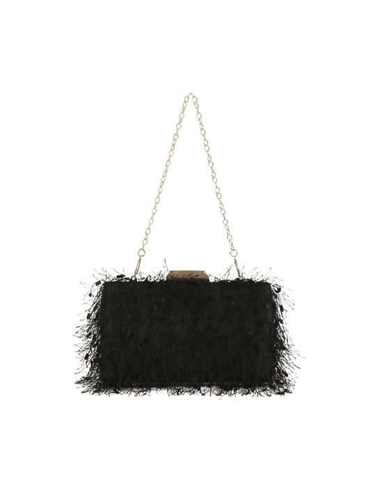 Calin Shaggy Fringe Evening Clutch