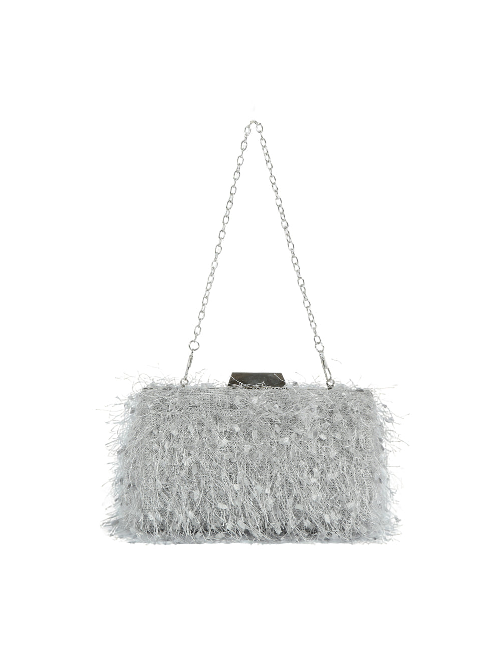 Calin Shaggy Fringe Evening Clutch