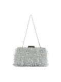 Calin Shaggy Fringe Evening Clutch
