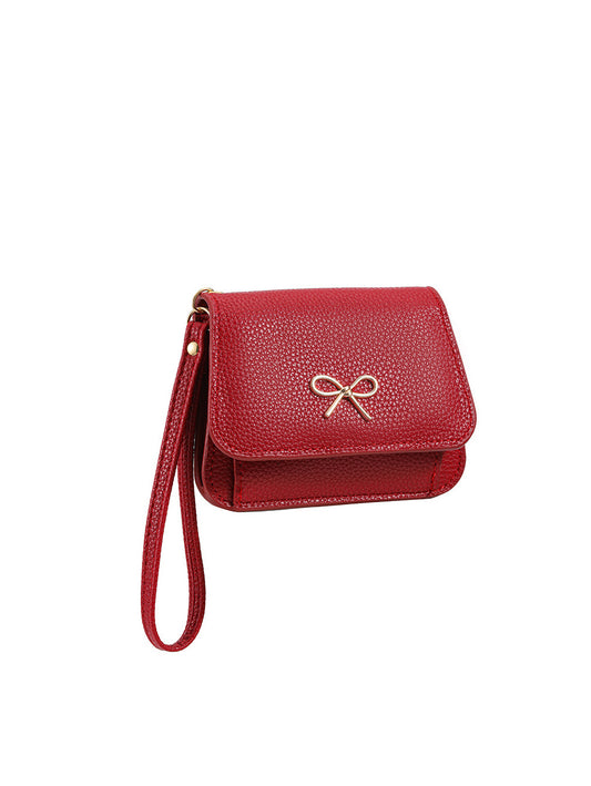 Calin Pebbled Faux Leather Wristlet Pouch
