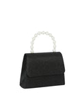 Calin Glitter Flap Pearl Handle Handbag