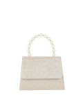 Calin Glitter Flap Pearl Handle Handbag