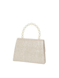 Calin Glitter Flap Pearl Handle Handbag