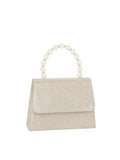 Calin Glitter Flap Pearl Handle Handbag