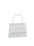 Calin Glitter Flap Pearl Handle Handbag
