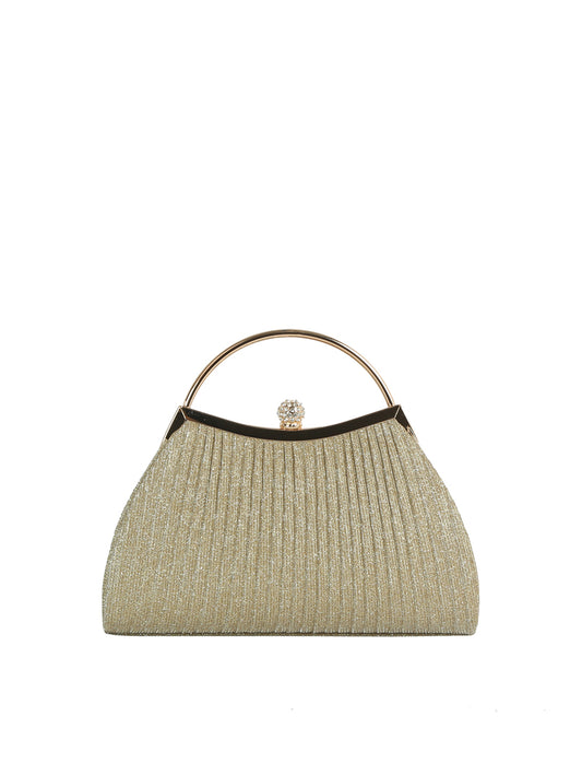 Calin Pleated Shimmer Evening Clutch