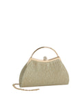 Calin Pleated Shimmer Evening Clutch