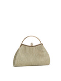 Calin Pleated Shimmer Evening Clutch