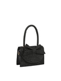 Calin Structured Bow-Accent Shimmer Mini Handbag