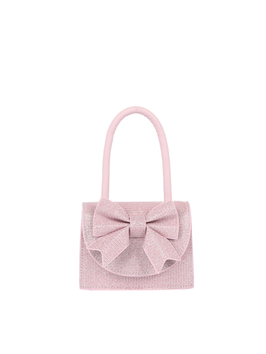 Calin Structured Bow-Accent Shimmer Mini Handbag