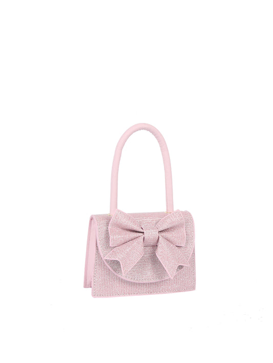 Calin Structured Bow-Accent Shimmer Mini Handbag
