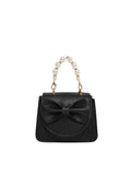 Calin Faux Pearl Handle Bow Micro Top-Handle Bag