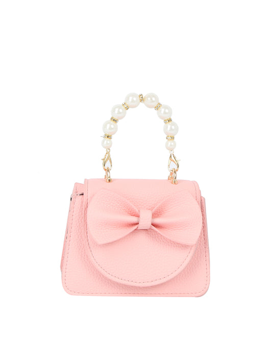 Calin Faux Pearl Handle Bow Micro Top-Handle Bag