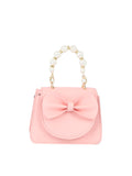 Calin Faux Pearl Handle Bow Micro Top-Handle Bag