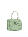 Calin Faux Pearl Handle Bow Micro Top-Handle Bag