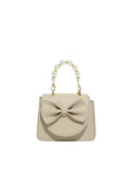 Calin Faux Pearl Handle Bow Micro Top-Handle Bag