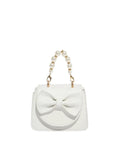 Calin Faux Pearl Handle Bow Micro Top-Handle Bag