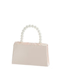 Calin Ruched Satin Pearl Handle Handbag